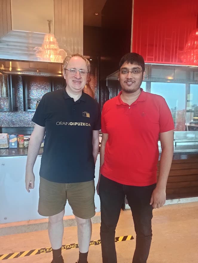 GM Swayams Mishra with World Candidate Boris Gelfand