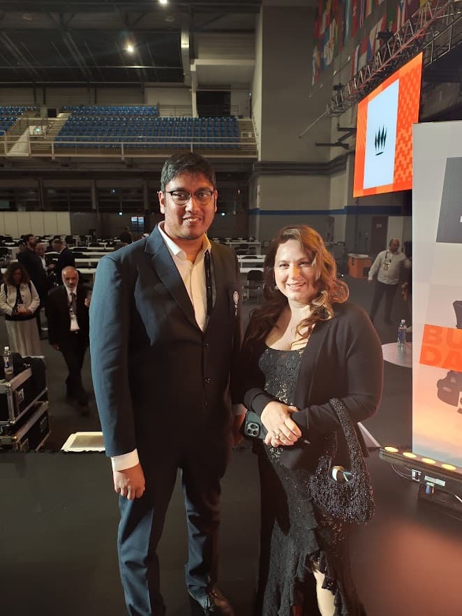 GM Swayams Mishra with Legend Judit Polgár